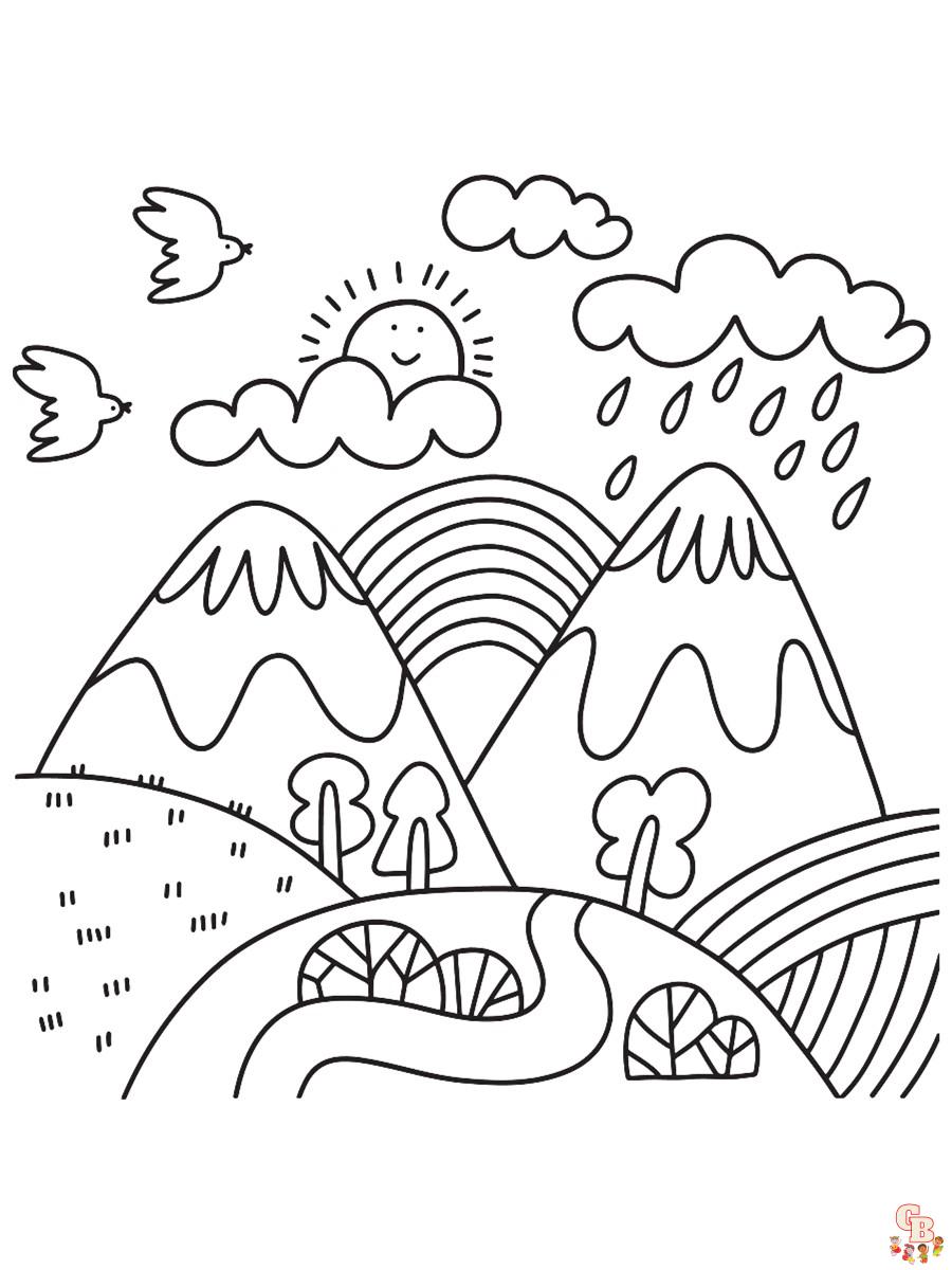Coloriage Montagne