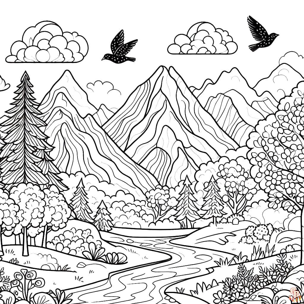 Coloriage Montagne