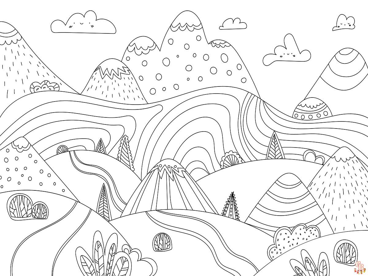 Coloriage Montagne