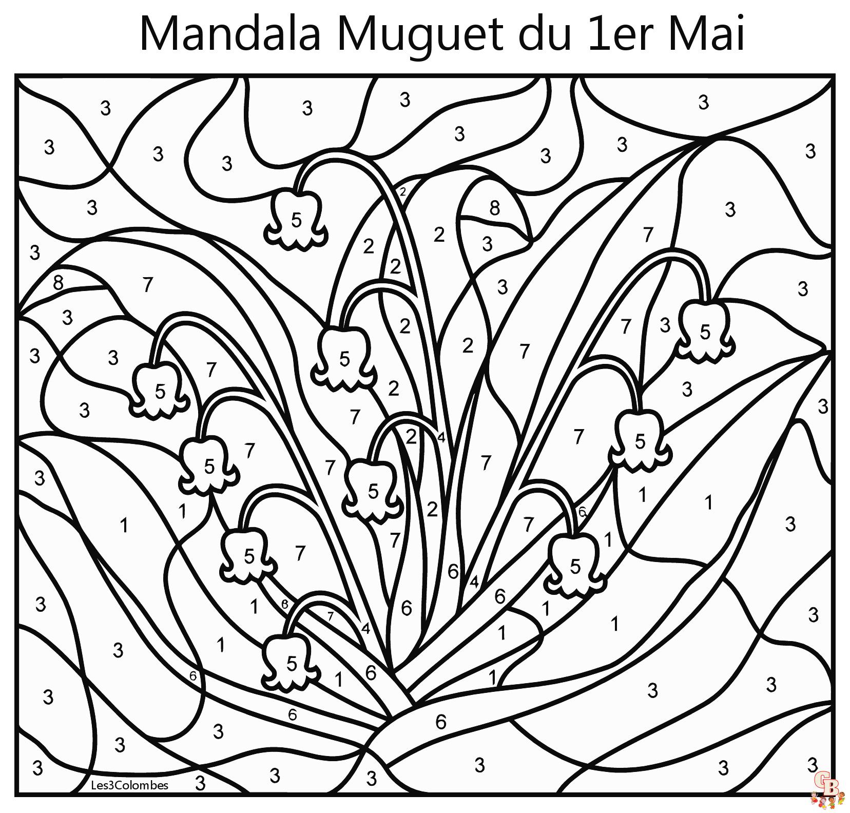 Coloriage Muguet er Mai