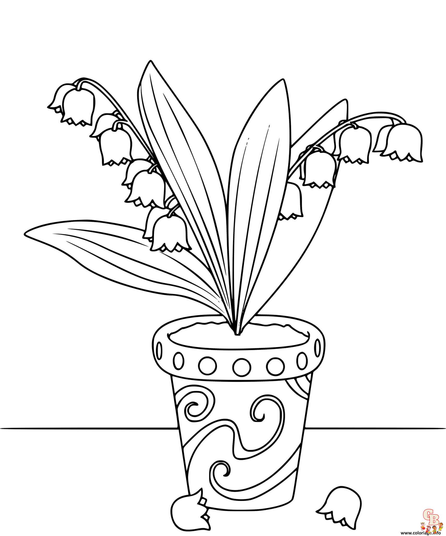 Coloriage Muguet er Mai