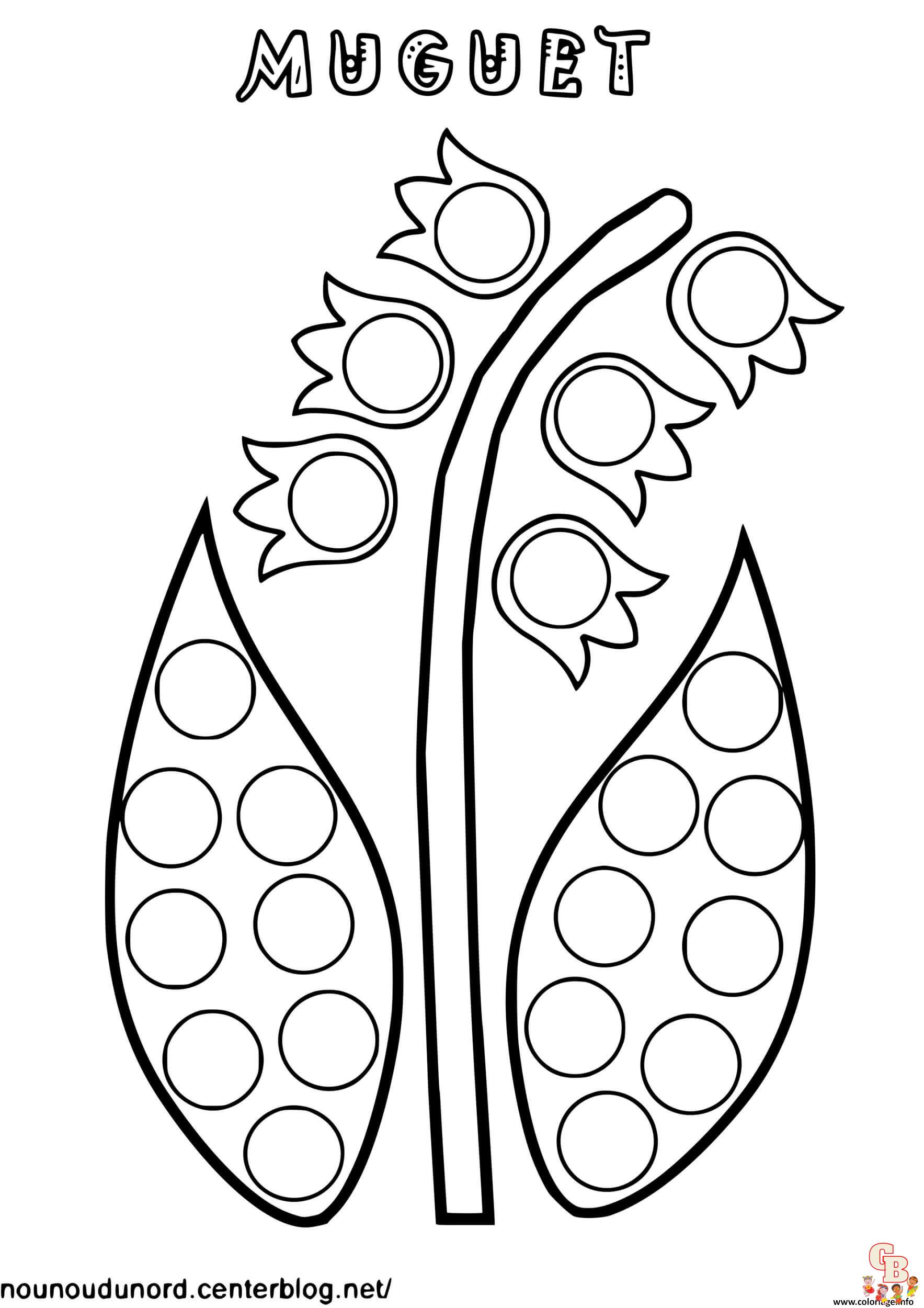 Coloriage Muguet er Mai