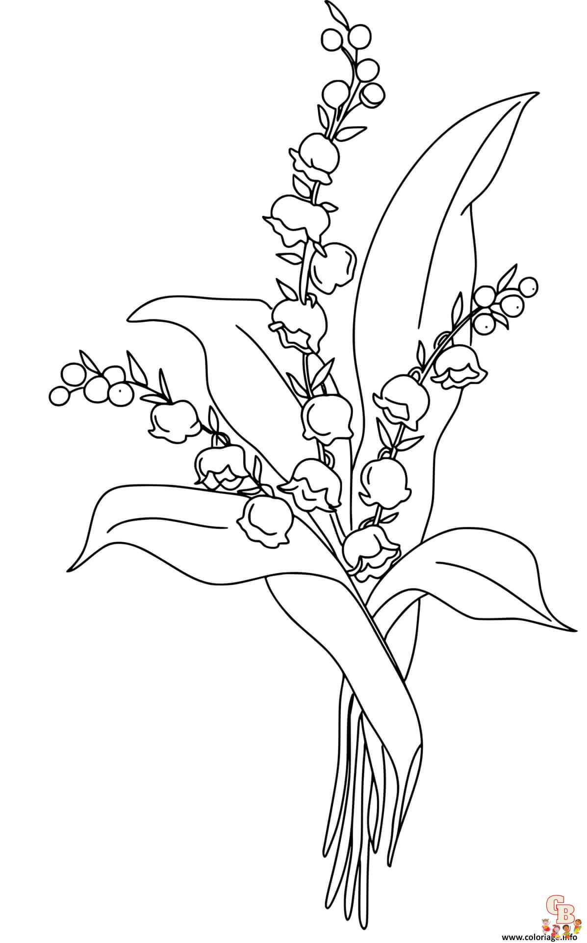 Coloriage Muguet er Mai