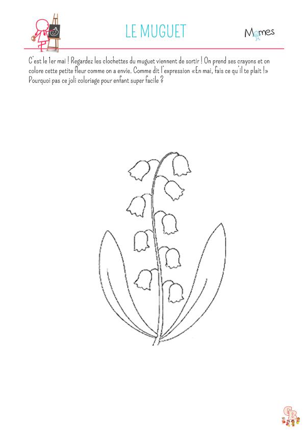 Coloriage Muguet er Mai