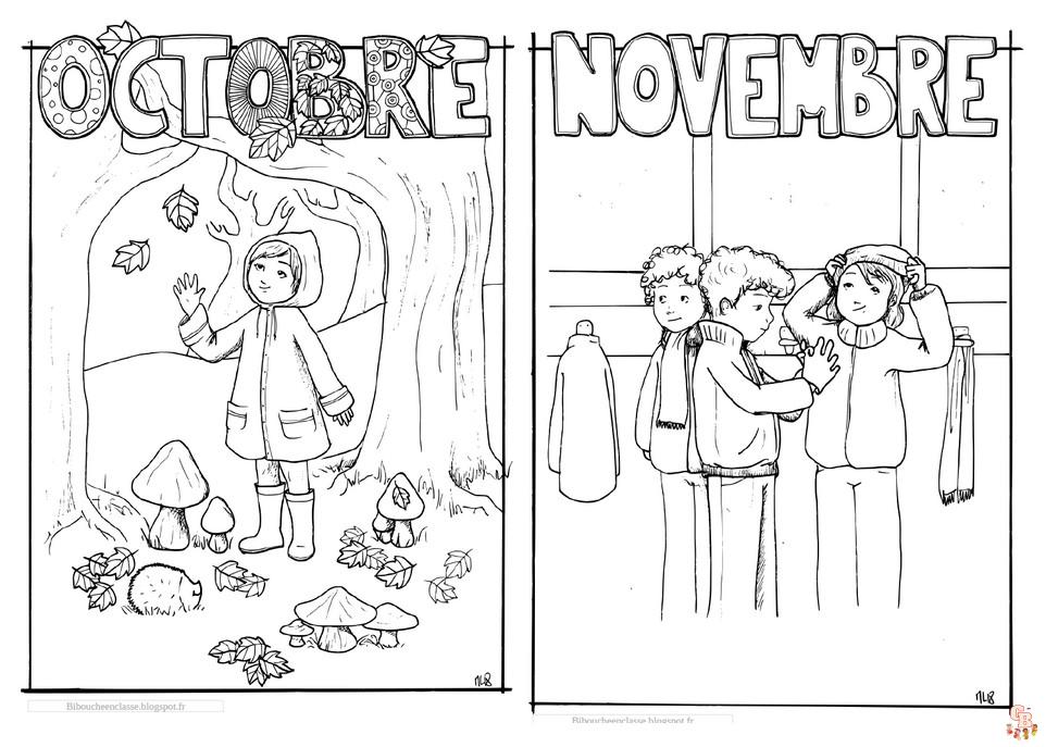 Coloriage Novembre