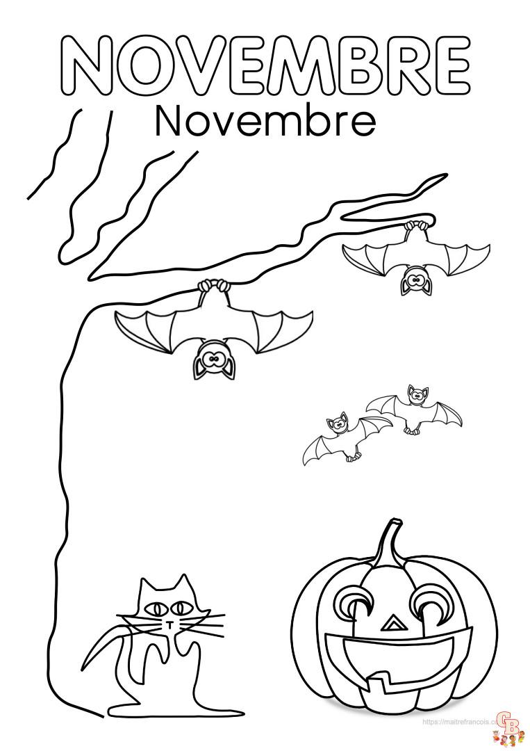 Coloriage Novembre