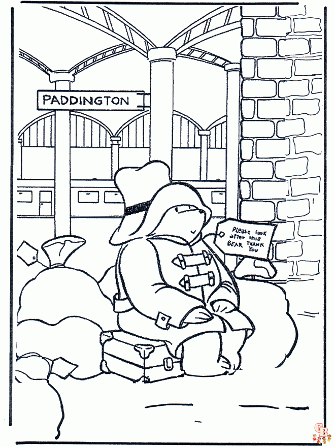 Coloriage Paddington en bus