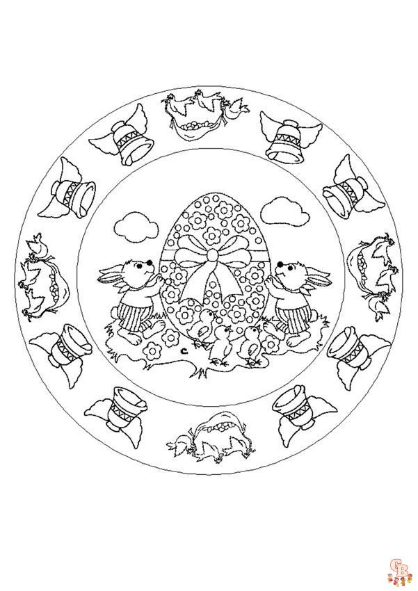 Coloriage Paques Mandala