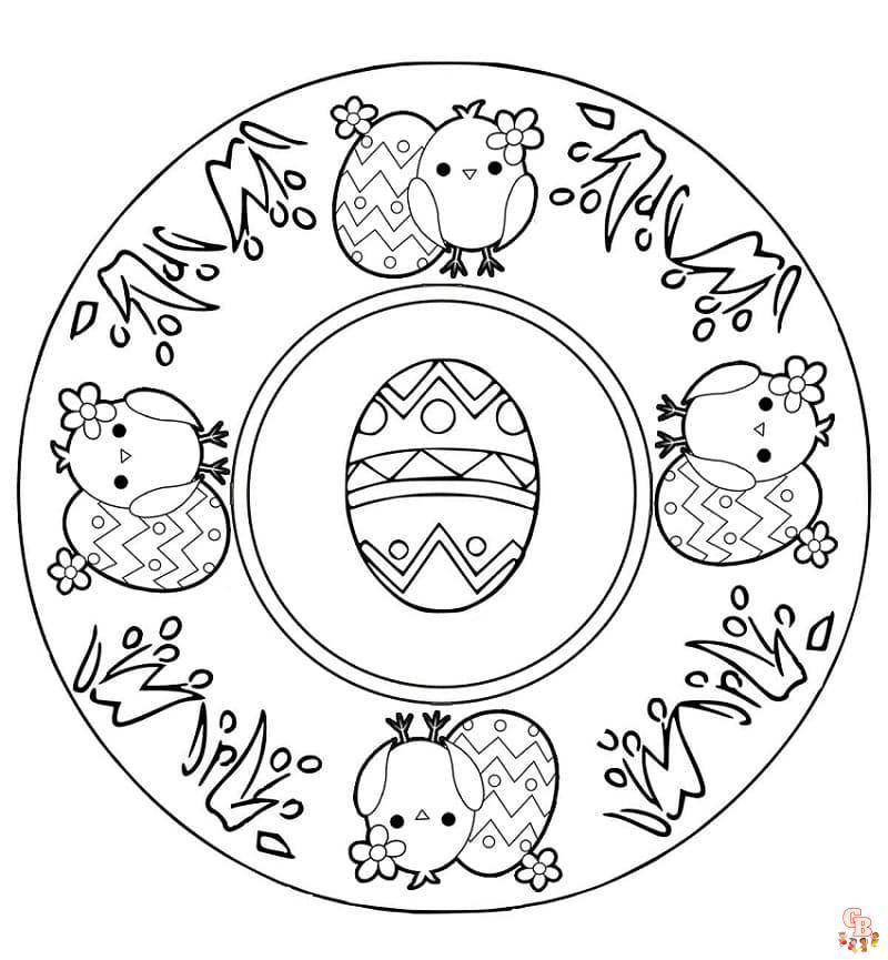 Coloriage Paques Mandala