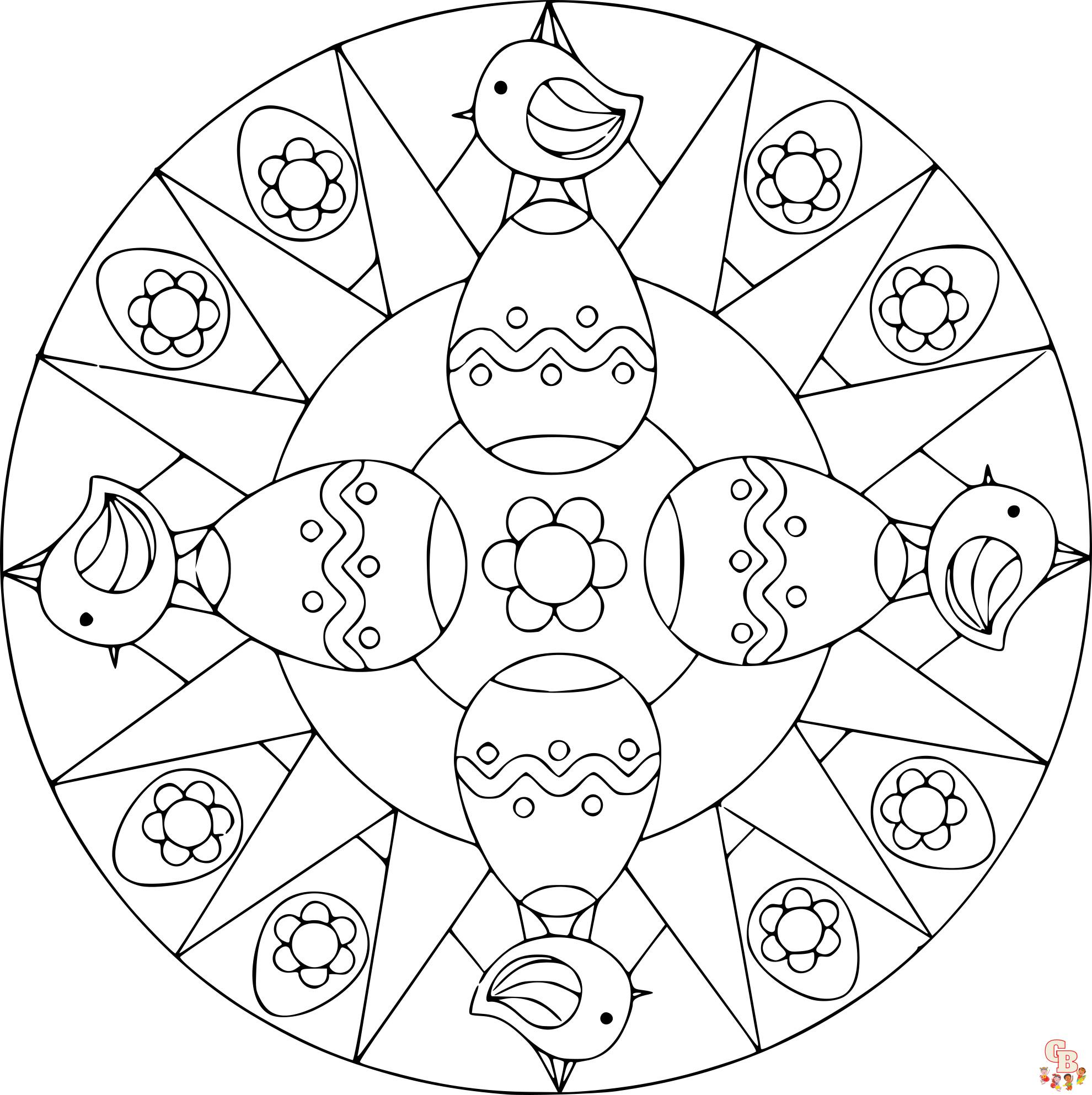 Coloriage Paques Mandala