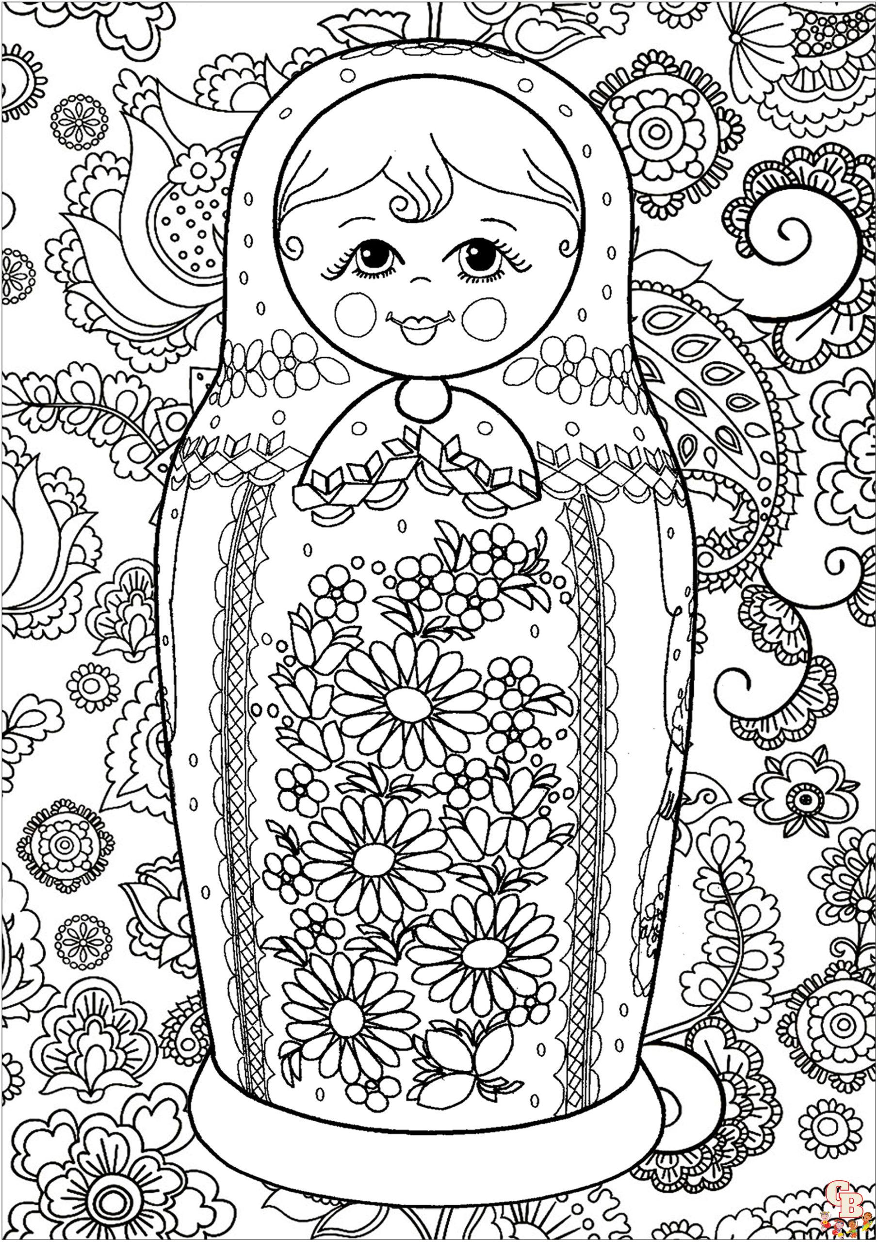 Coloriage Poupee Russe Matryoshka