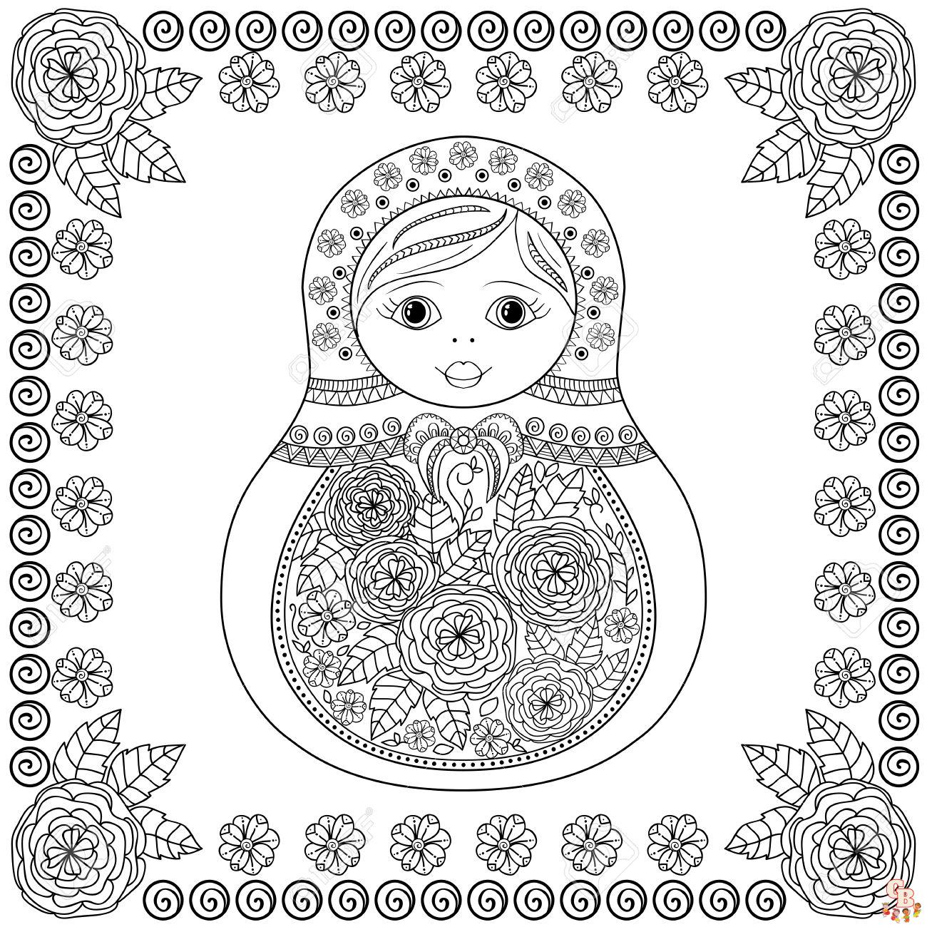 Coloriage Poupee Russe Matryoshka