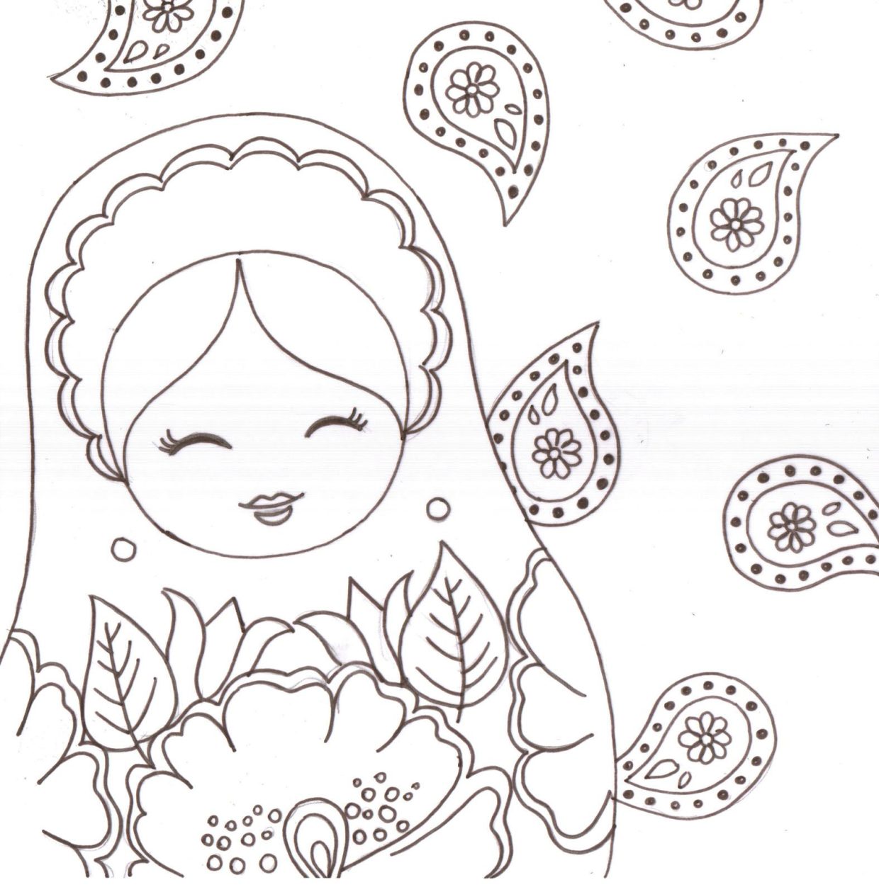 Coloriage Poupee Russe Matryoshka