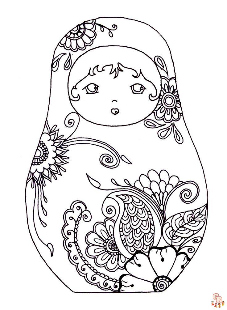 Coloriage Poupee Russe Matryoshka