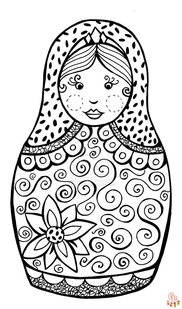 Coloriage Poupee Russe Matryoshka