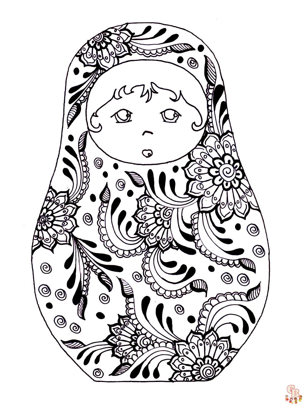 Coloriage Poupee Russe Matryoshka