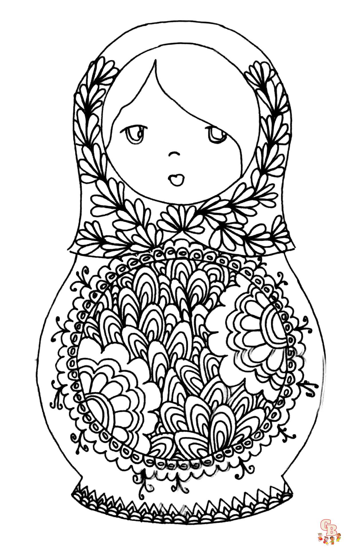 Coloriage Poupee Russe Matryoshka