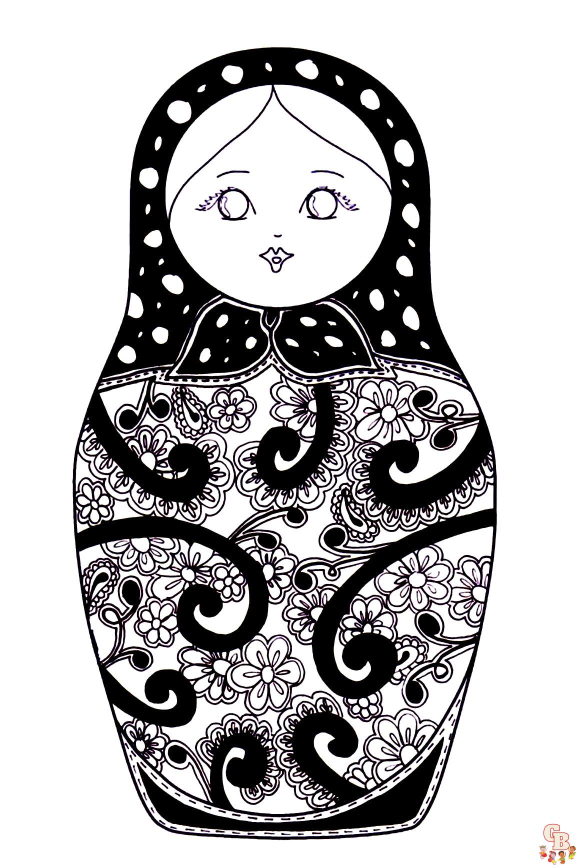 Coloriage Poupee Russe Matryoshka