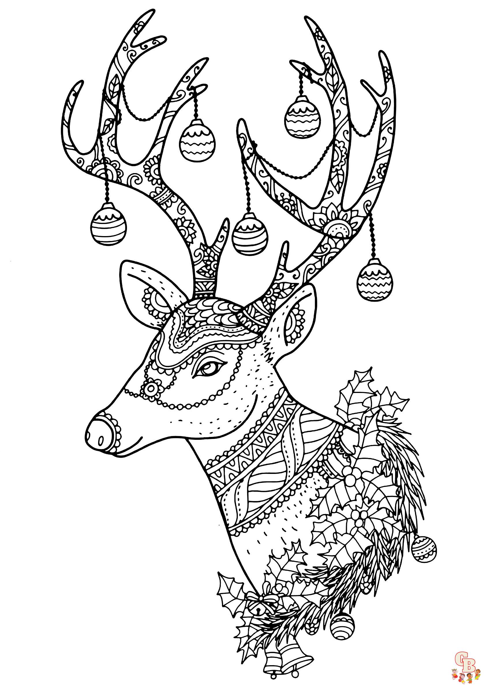 Coloriage Renne De Noel