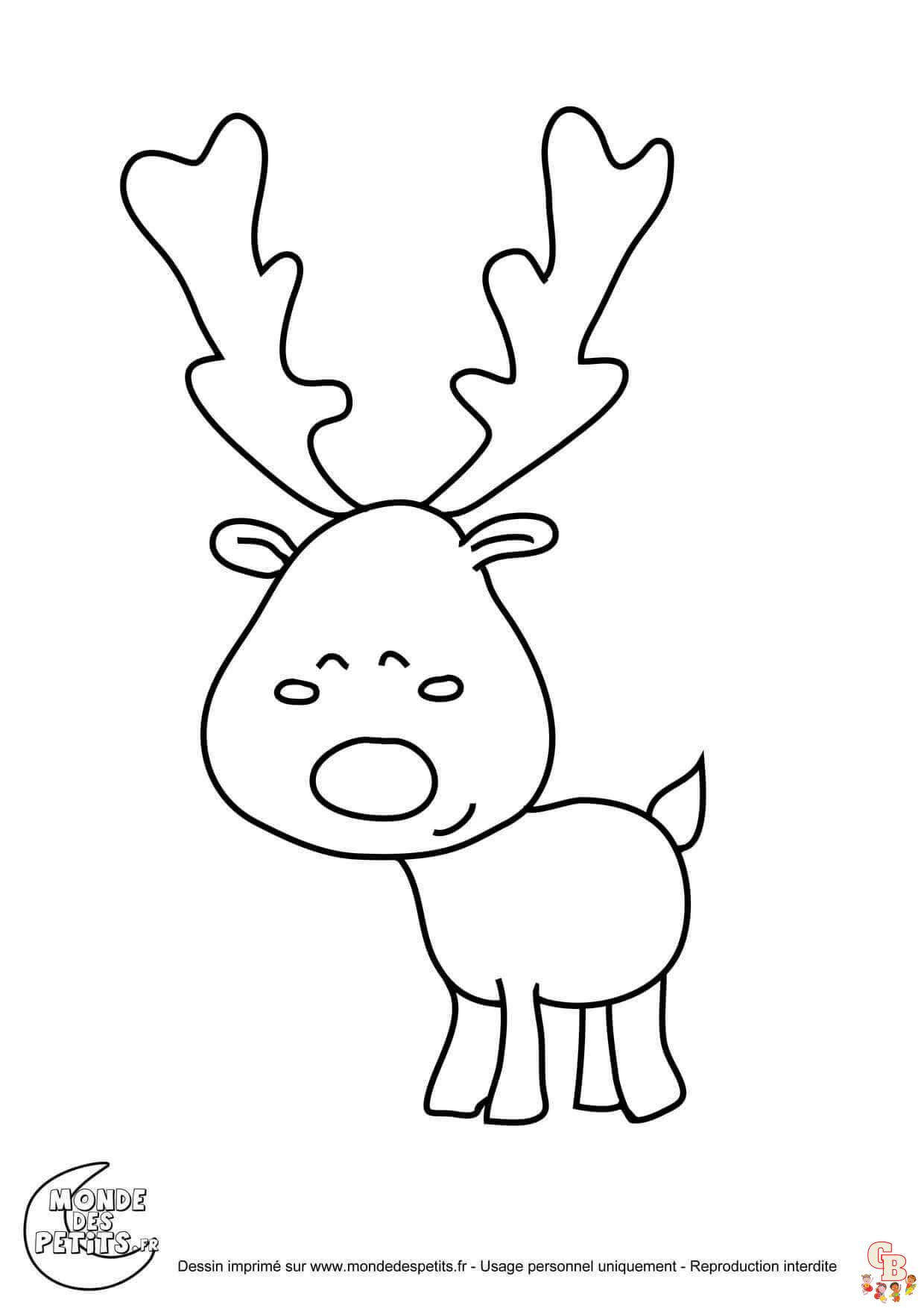 Coloriage Renne De Noel