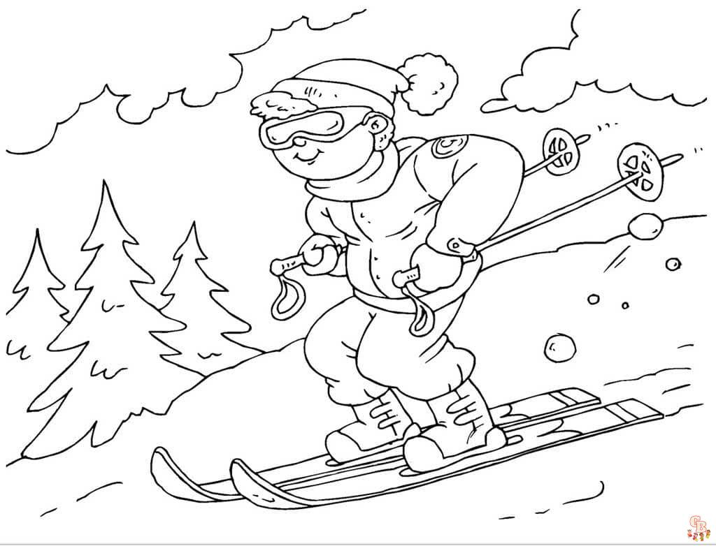 Coloriage Ski