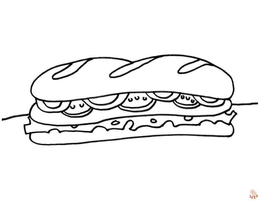 Coloriage Tellement de sandwich