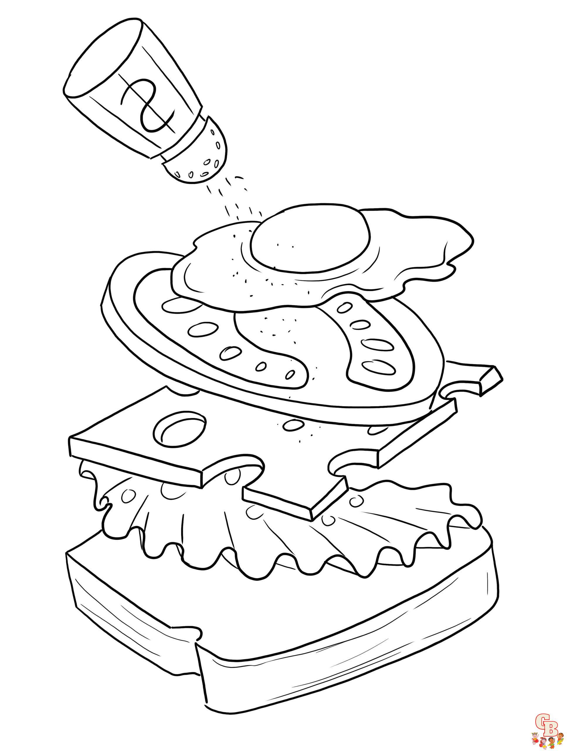 Coloriage Tellement de sandwich