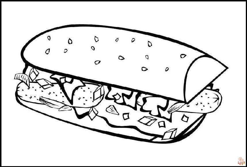 Coloriage Tellement de sandwich