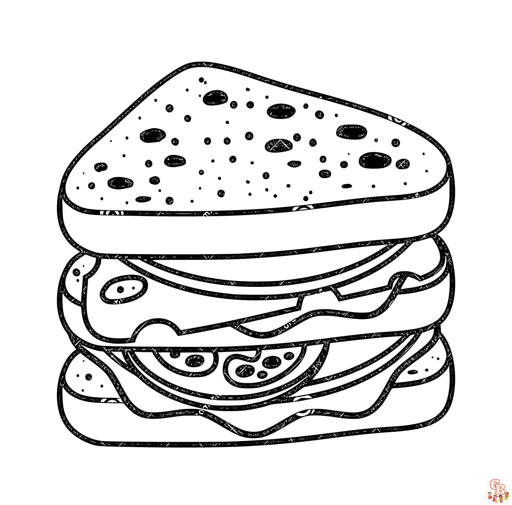 Coloriage Tellement de sandwich