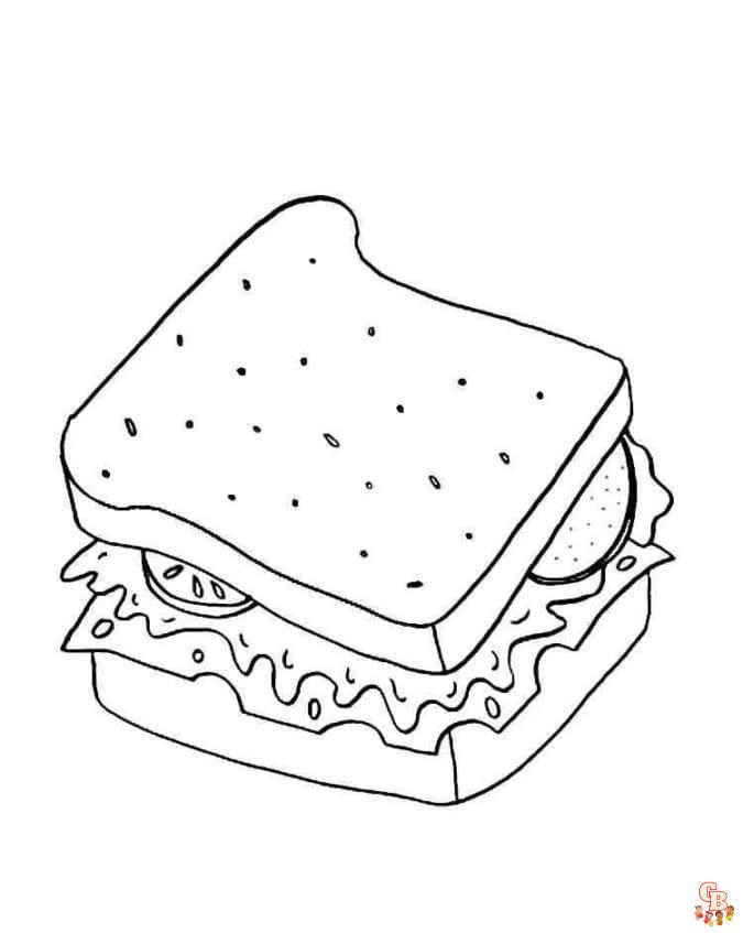 Coloriage Tellement de sandwich