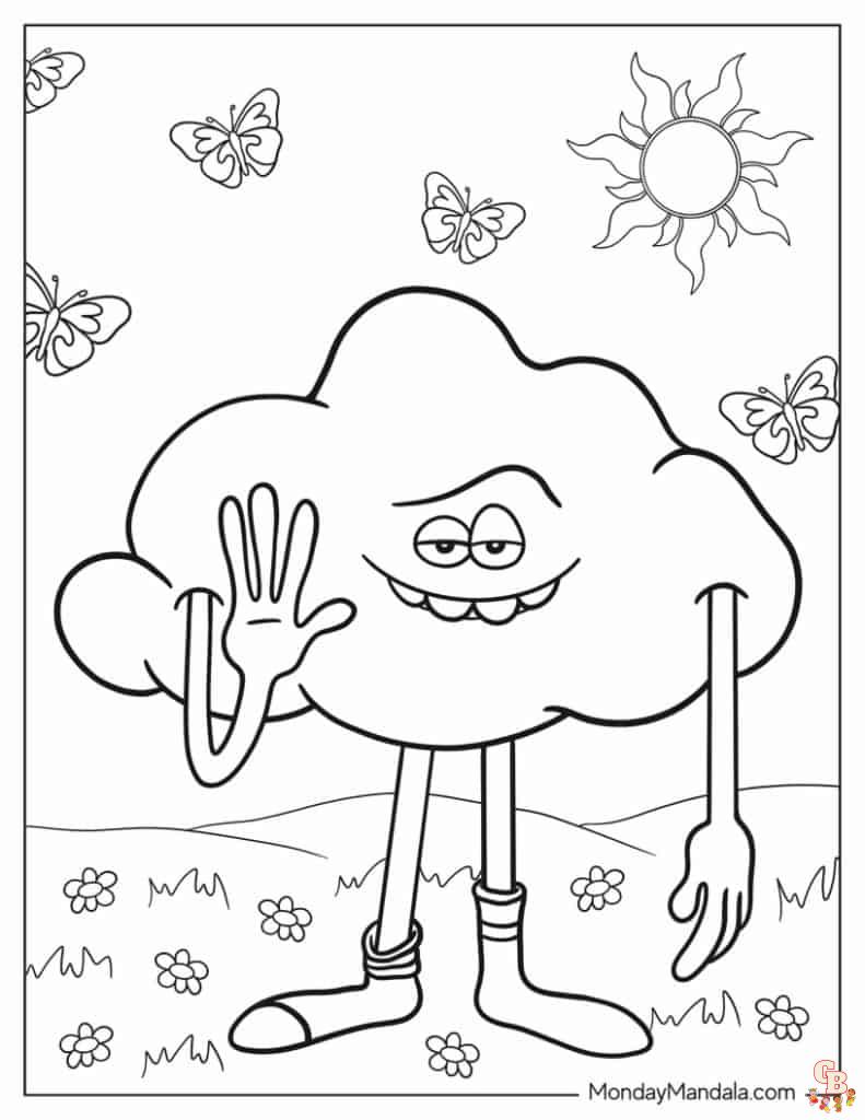 Coloriage Trolls Cloud Guy