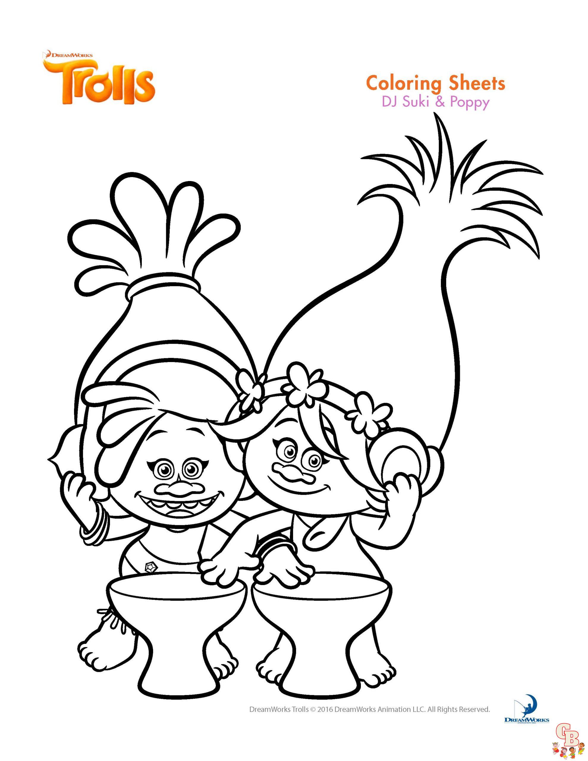 Coloriage Trolls DJ Suki