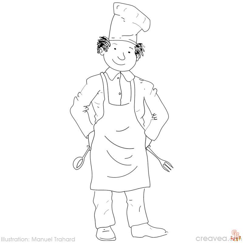 Coloriage Un Chef a ma porte