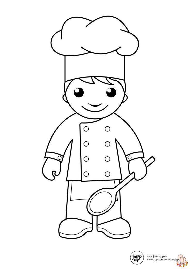 Coloriage Un Chef a ma porte