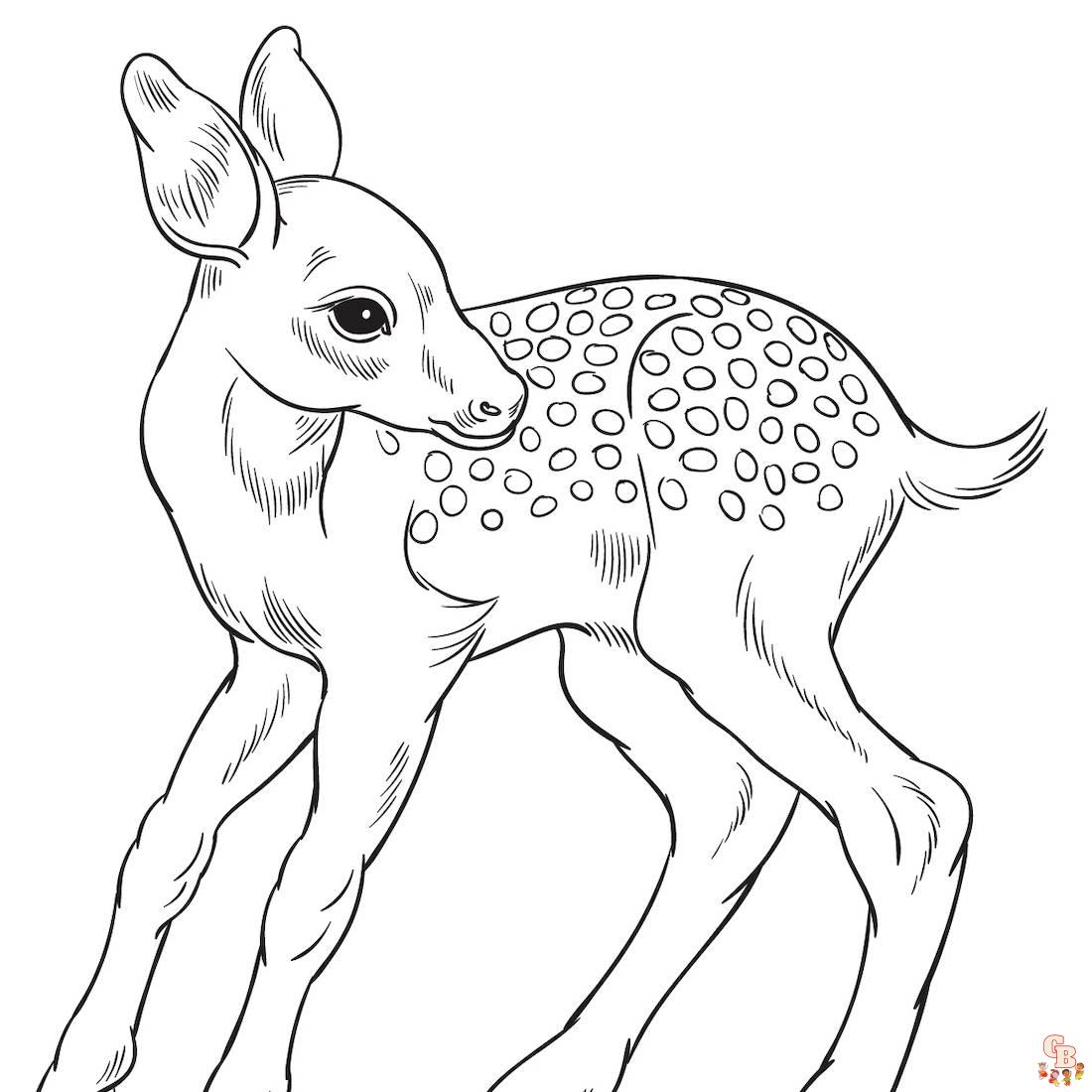 Coloriage biche adorable facile