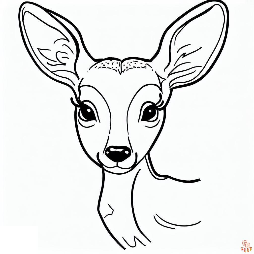 Coloriage biche adorable facile