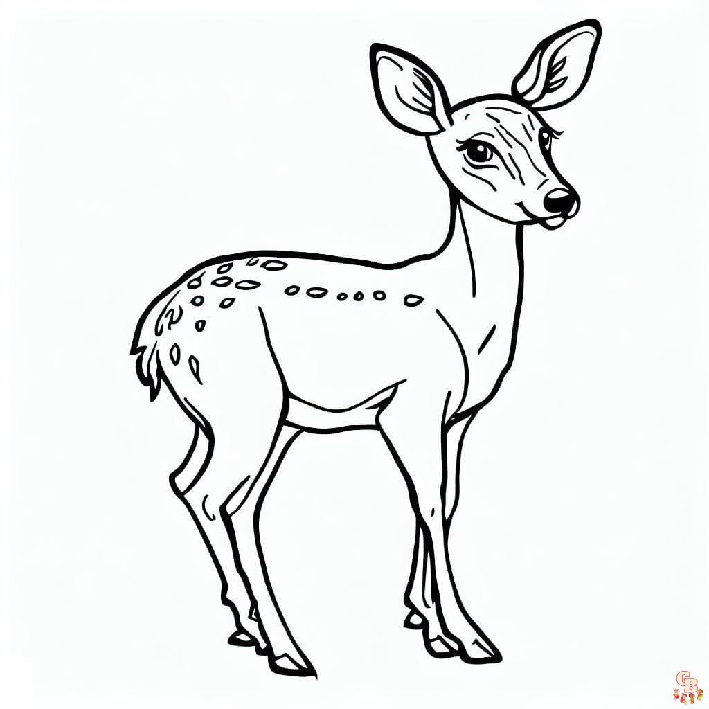 Coloriage biche adorable facile