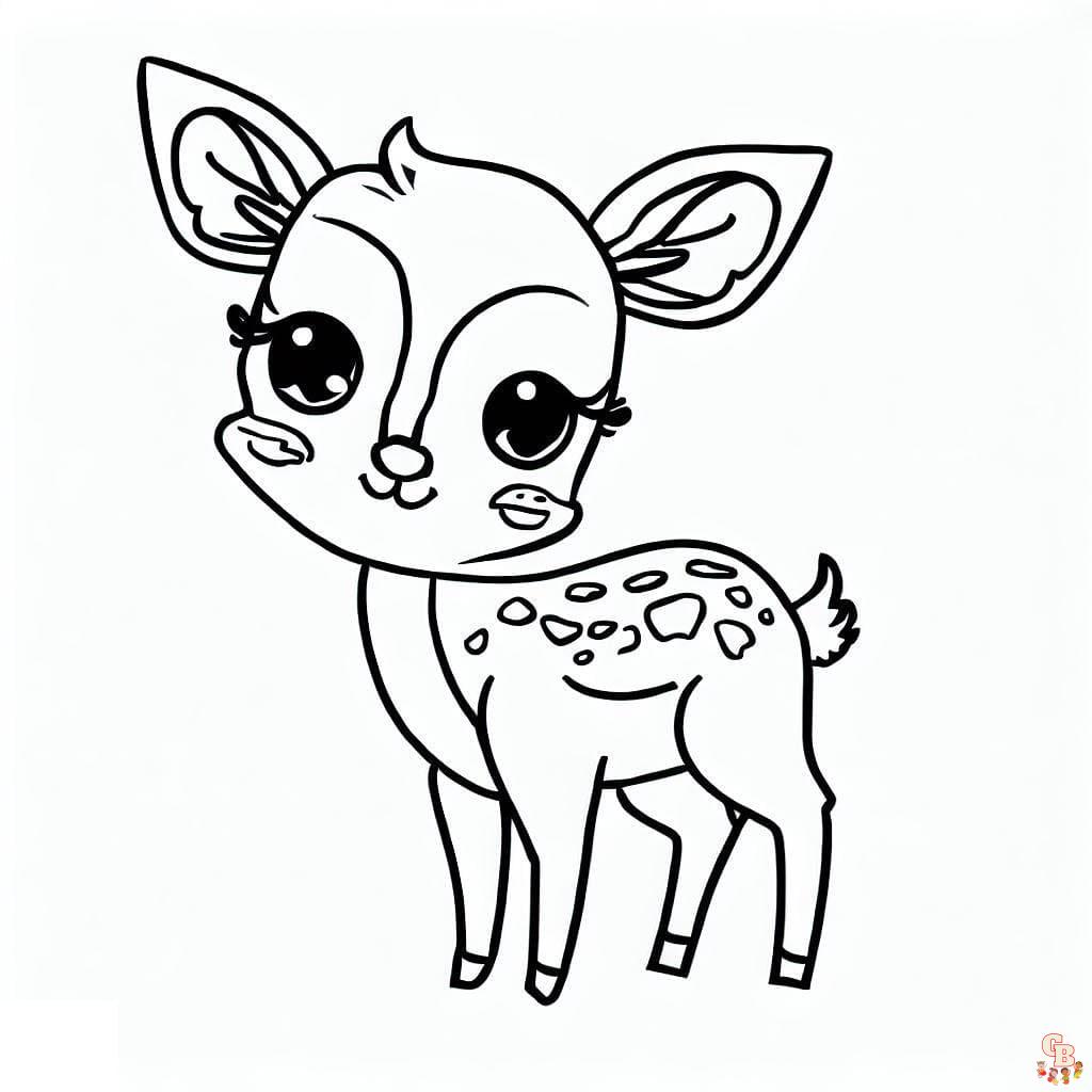 Coloriage biche adorable facile