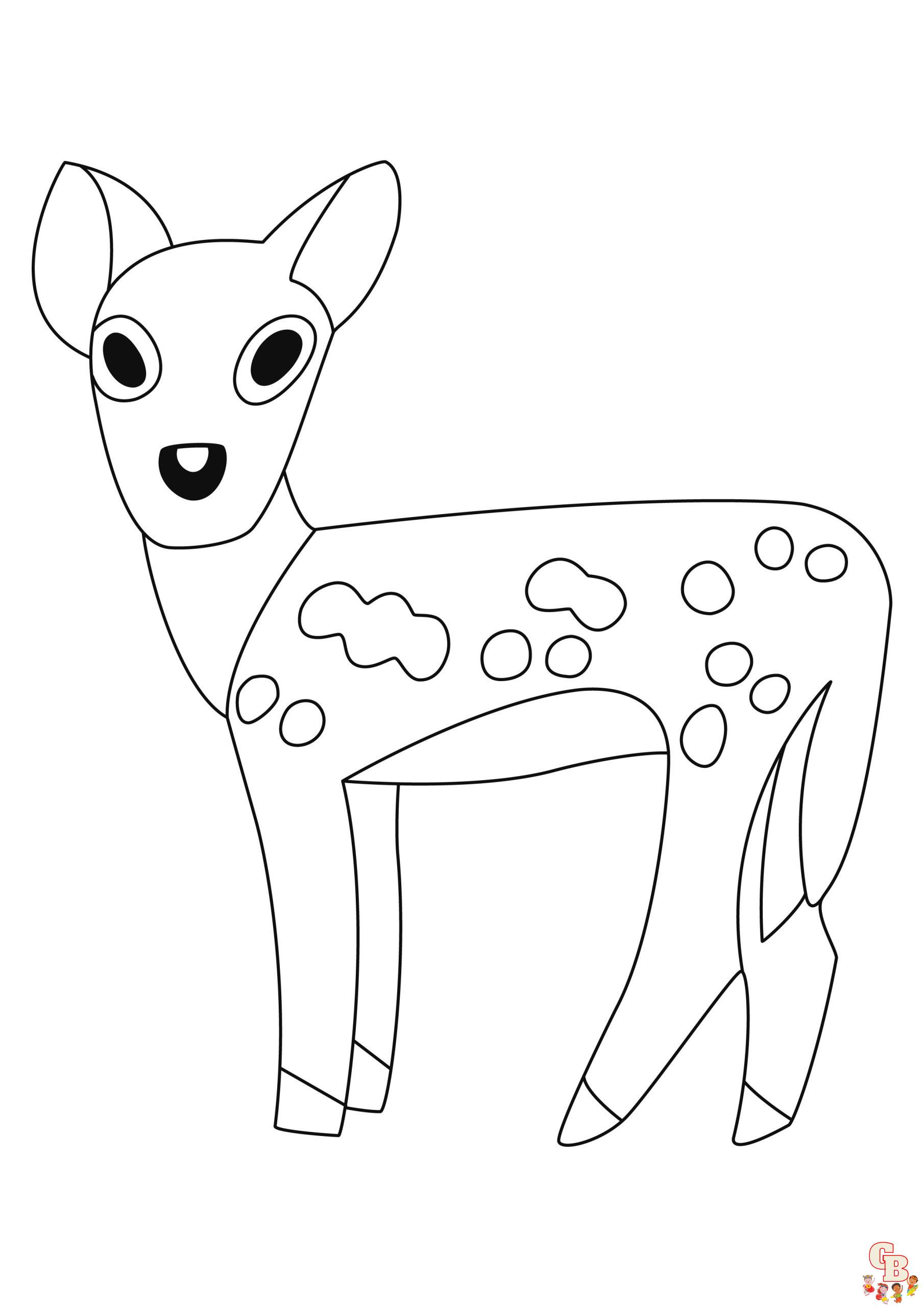 Coloriage biche adorable facile