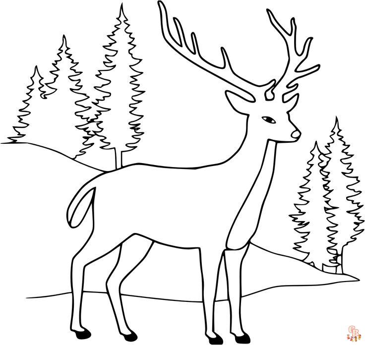 Coloriage biche adorable facile