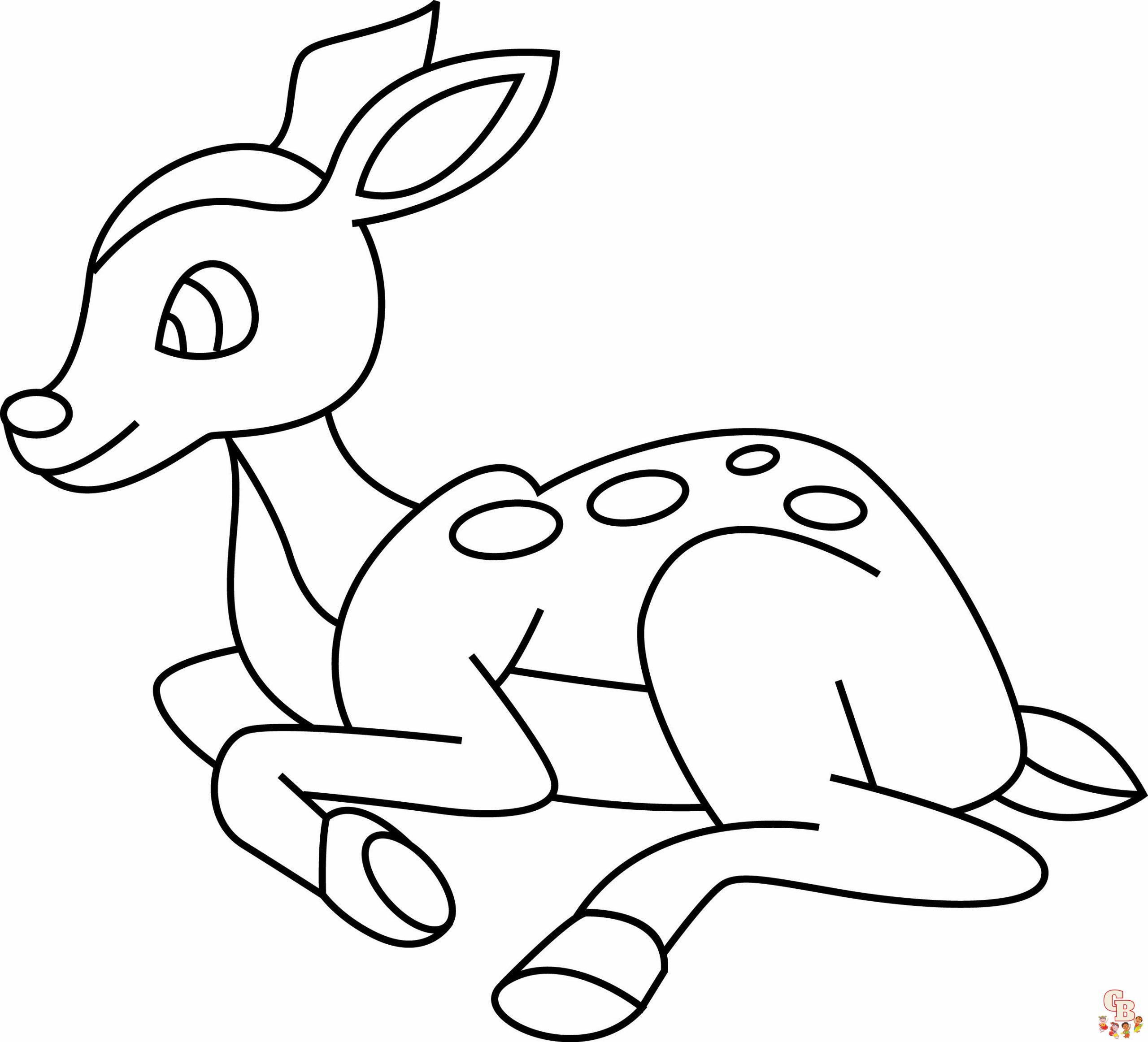 Coloriage biche adorable facile