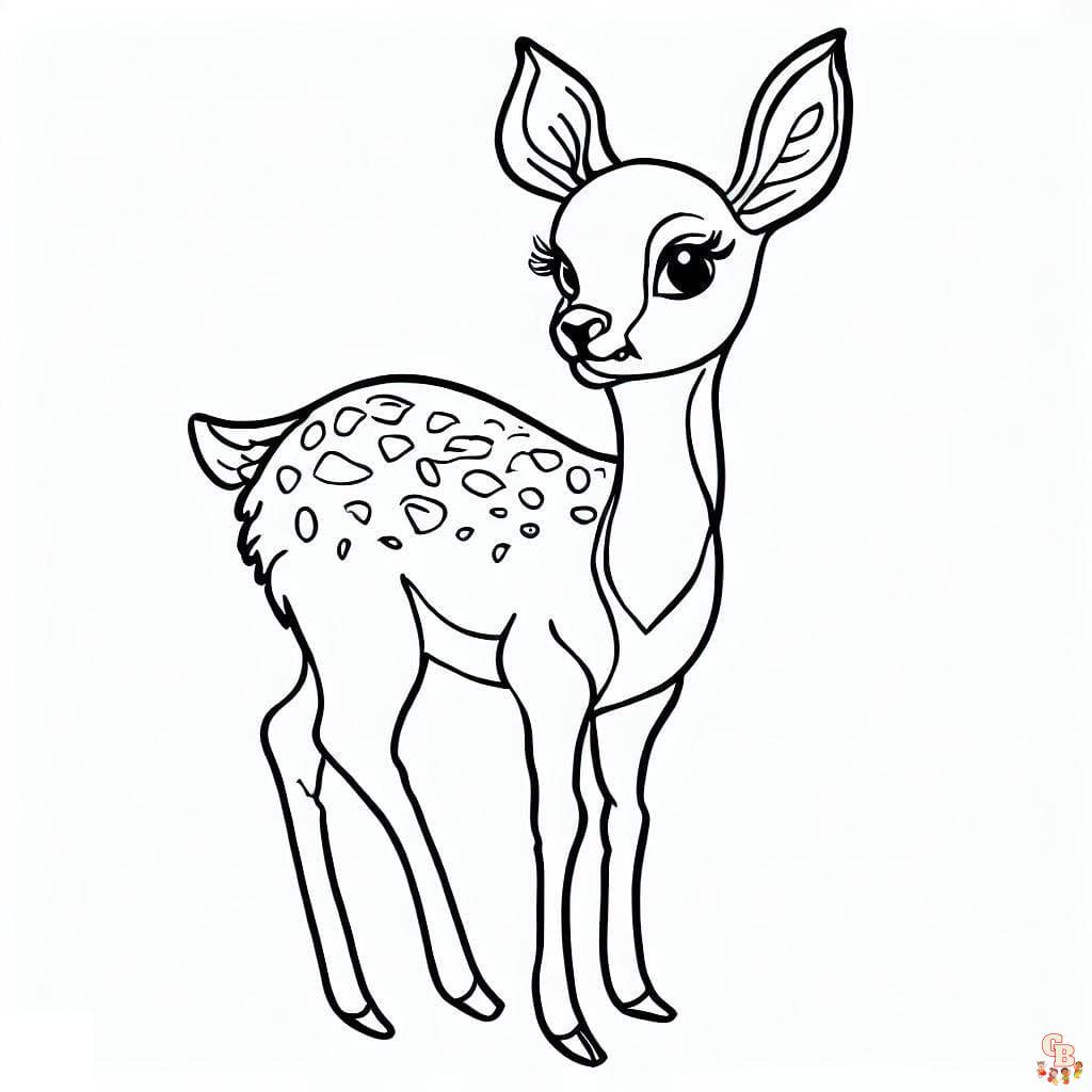 Coloriage biche adorable facile