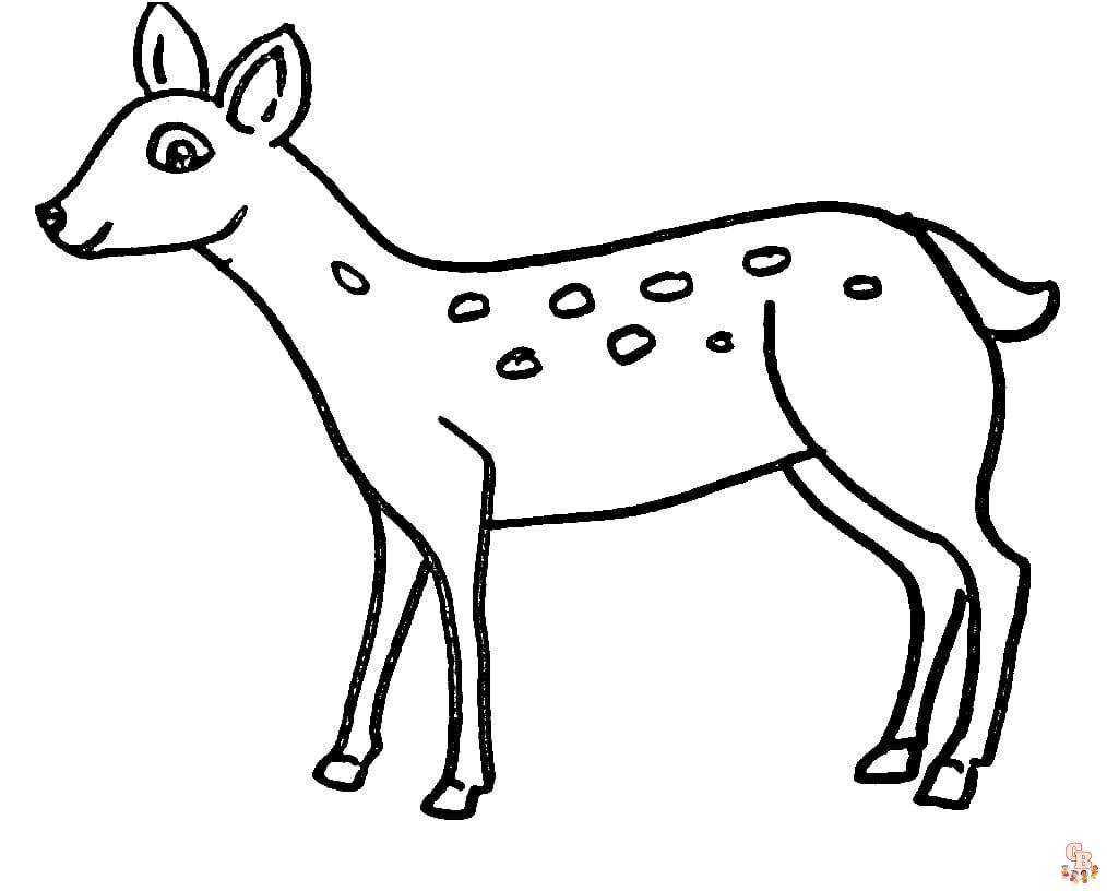 Coloriage biche adorable facile