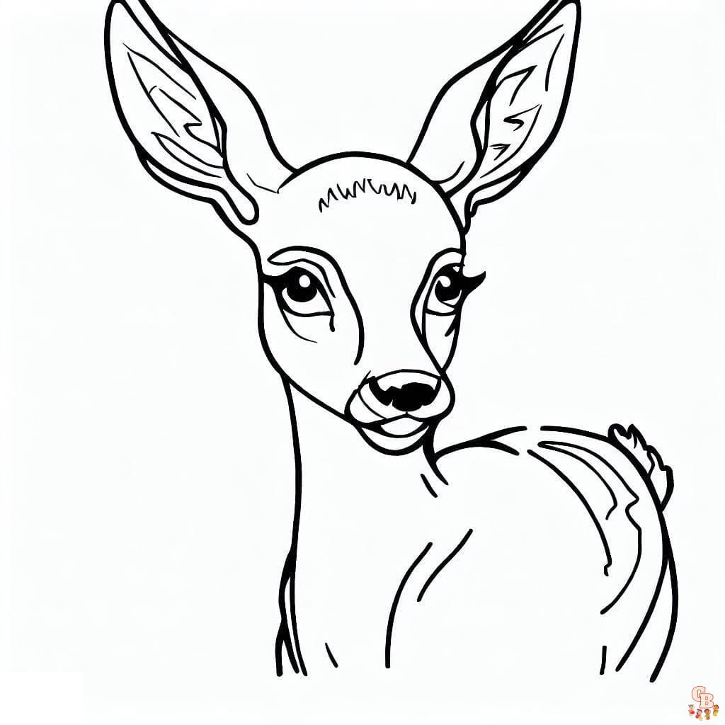 Coloriage biche adorable facile