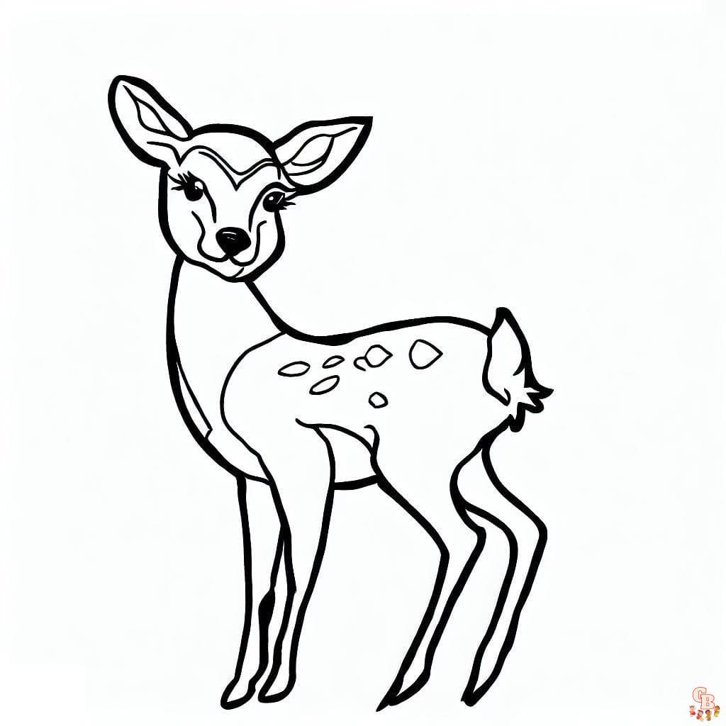 Coloriage biche adorable facile