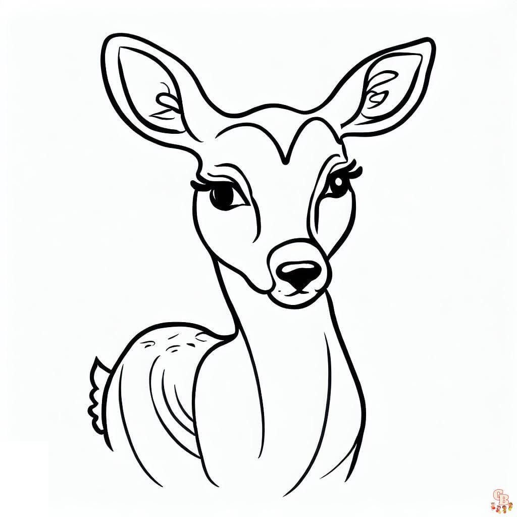 Coloriage biche adorable facile