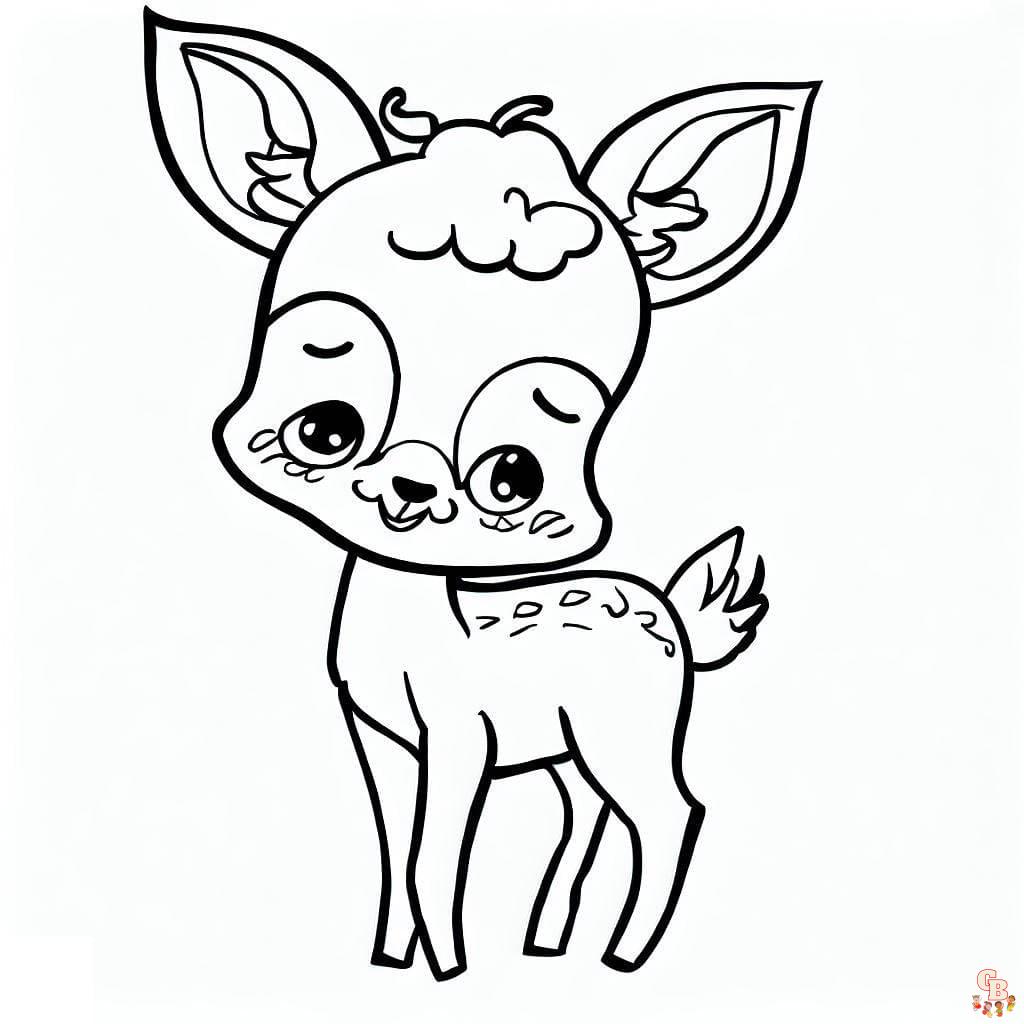 Coloriage biche adorable facile