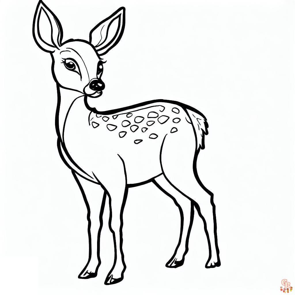 Coloriage biche adorable facile