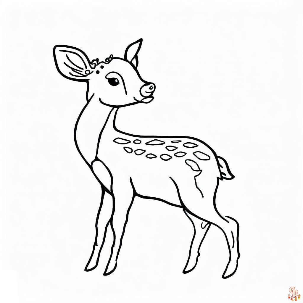 Coloriage biche adorable facile