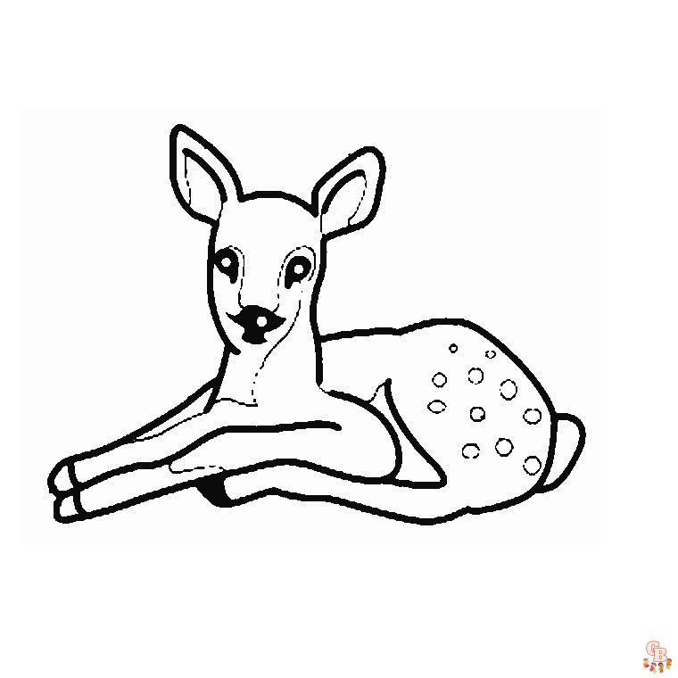 Coloriage biche adorable facile